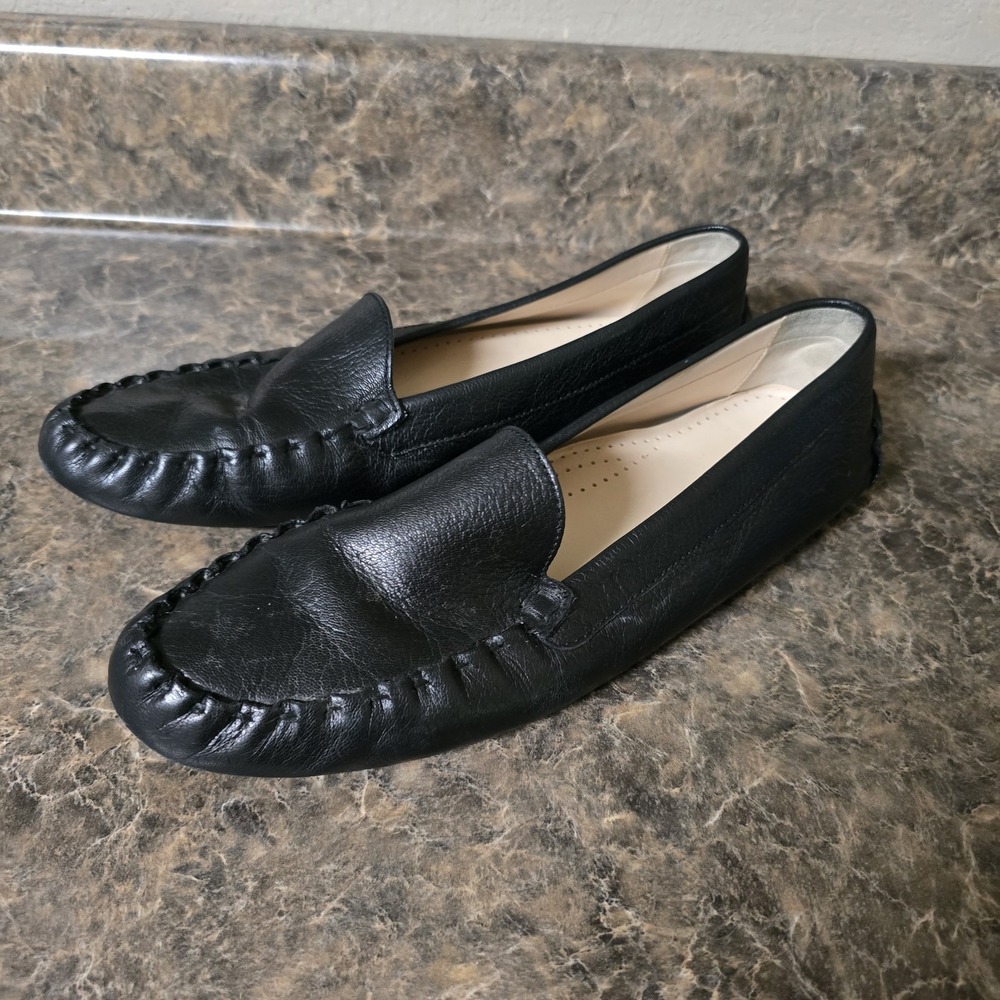 Cole Haan Women's Black Leather Driving Loafers Moccasins Size 10.5 B W13570